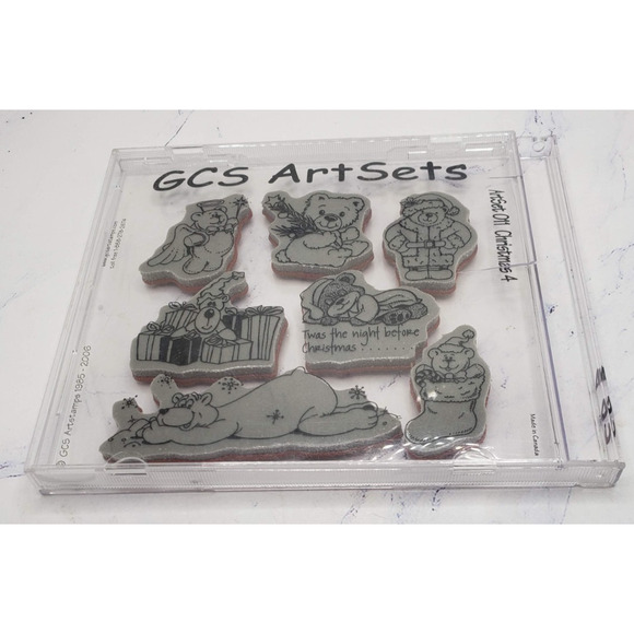 Teddy Bear Christmas GCS Art Unmounted Rubber Stamp Set - Picture 2 of 6